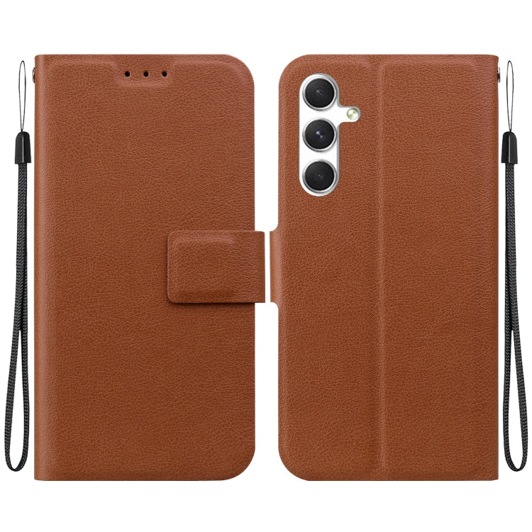 For Samsung Galaxy S25 5G Ultra-thin Voltage Magnetic Buckle Leather Phone Case(Brown) - Galaxy S25 5G Cases by PMC Jewellery | Online Shopping South Africa | PMC Jewellery | Buy Now Pay Later Mobicred