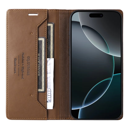 For iPhone 16 Pro Max GQUTROBE G01 RFID Anti-theft Leather Phone Case(Brown) - iPhone 16 Pro Max Cases by GQUTROBE | Online Shopping South Africa | PMC Jewellery | Buy Now Pay Later Mobicred