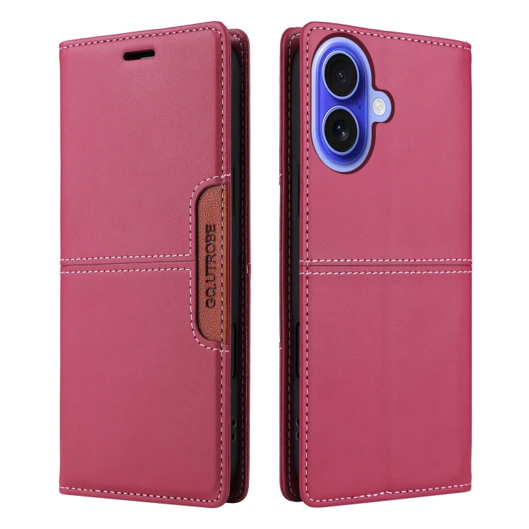 For iPhone 16 Plus GQUTROBE G01 RFID Anti-theft Leather Phone Case(Red) - iPhone 16 Plus Cases by GQUTROBE | Online Shopping South Africa | PMC Jewellery | Buy Now Pay Later Mobicred