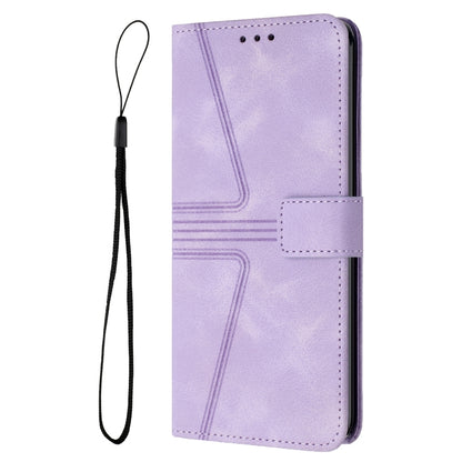 For Samsung Galaxy S25 Ultra 5G Triangle Solid Color Leather Phone Case(Purple) - Galaxy S25 Ultra 5G Cases by PMC Jewellery | Online Shopping South Africa | PMC Jewellery | Buy Now Pay Later Mobicred