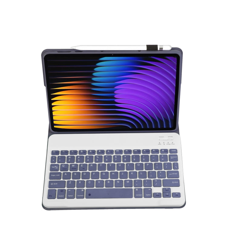 For Xiaomi Pad 7 / 7 Pro 11.2 inch A0N13 Ultra-thin Detachable Bluetooth Keyboard Leather Tablet Case(Lavender White) - Others Keyboard by PMC Jewellery | Online Shopping South Africa | PMC Jewellery | Buy Now Pay Later Mobicred