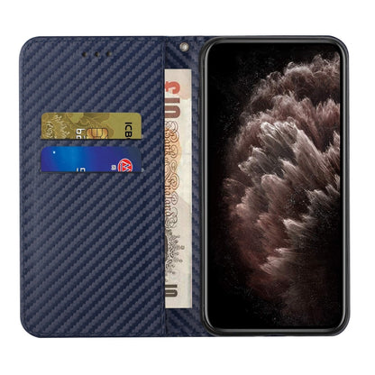 For Samsung Galaxy S25 5G Carbon Fiber Texture Magnetic Flip Leather Phone Case(Blue) - Galaxy S25 5G Cases by PMC Jewellery | Online Shopping South Africa | PMC Jewellery | Buy Now Pay Later Mobicred