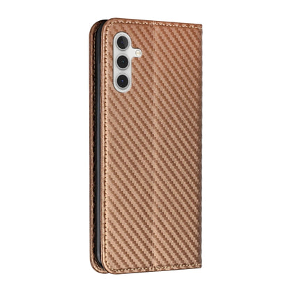 For Samsung Galaxy S25+ 5G Carbon Fiber Texture Magnetic Flip Leather Phone Case(Brown) - Galaxy S25+ 5G Cases by PMC Jewellery | Online Shopping South Africa | PMC Jewellery | Buy Now Pay Later Mobicred