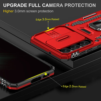 For Samsung Galaxy S25 5G Armor PC Hybrid TPU Camera Shield Phone Case(Red) - Galaxy S25 5G Cases by PMC Jewellery | Online Shopping South Africa | PMC Jewellery | Buy Now Pay Later Mobicred