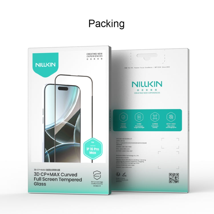 For iPhone 16 Pro Max NILLKIN 3D CP+MAX Anti-Explosion Full Coverage Tempered Glass Film - iPhone 16 Pro Max Tempered Glass by NILLKIN | Online Shopping South Africa | PMC Jewellery | Buy Now Pay Later Mobicred