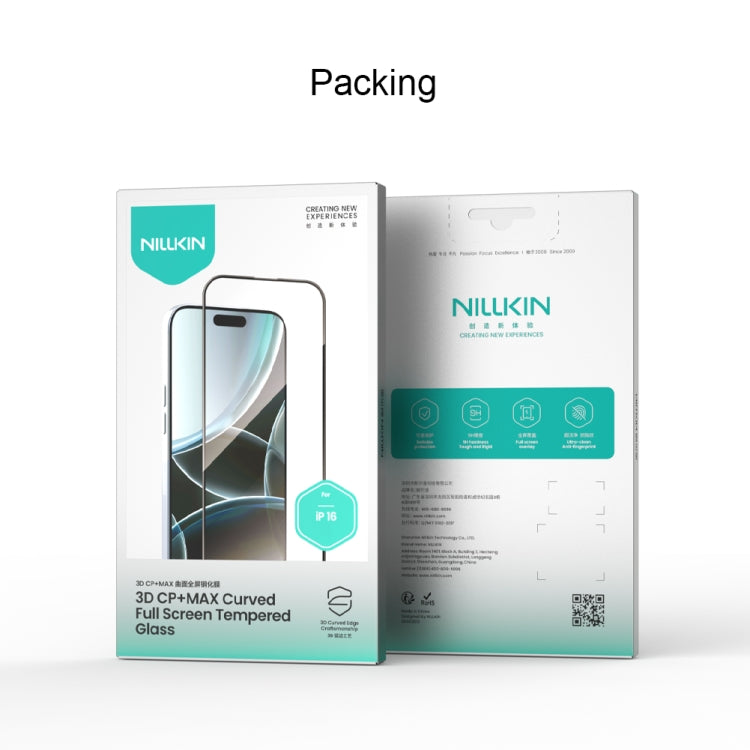 For iPhone 16 NILLKIN 3D CP+MAX Anti-Explosion Full Coverage Tempered Glass Film - iPhone 16 Tempered Glass by NILLKIN | Online Shopping South Africa | PMC Jewellery | Buy Now Pay Later Mobicred