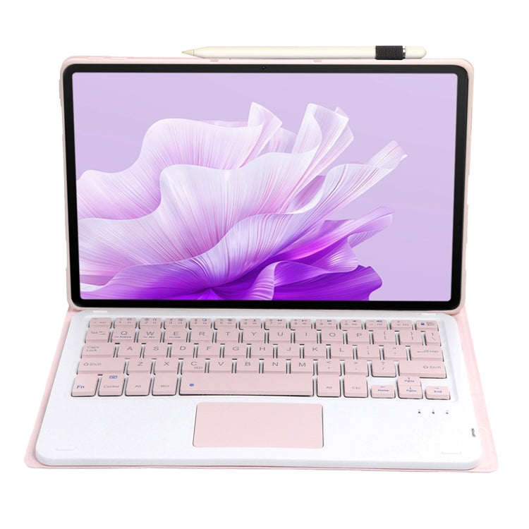 For Honor Pad X9 / X8 Pro 11.5 AH15-A Ultra-thin Detachable Bluetooth Keyboard Leather Tablet Case with Touchpad(Pink White) - Others Keyboard by PMC Jewellery | Online Shopping South Africa | PMC Jewellery | Buy Now Pay Later Mobicred