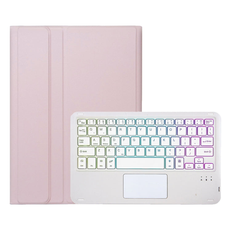 For Huawei MatePad SE 10.4 AH13-AS Ultra-thin Detachable Backlight Bluetooth Keyboard Leather Tablet Case with Touchpad(Pink White) - Others Keyboard by PMC Jewellery | Online Shopping South Africa | PMC Jewellery | Buy Now Pay Later Mobicred