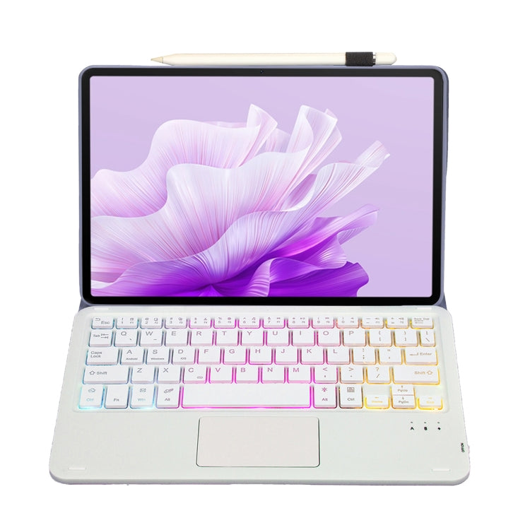 For Honor Pad X9 / X8 Pro 11.5 AH15-AS Ultra-thin Detachable Backlight Bluetooth Keyboard Leather Tablet Case with Touchpad(Lavender White) - Others Keyboard by PMC Jewellery | Online Shopping South Africa | PMC Jewellery | Buy Now Pay Later Mobicred