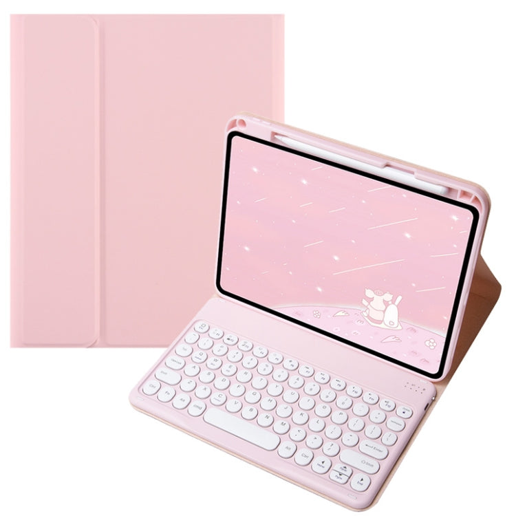 For Infinix Xpad 11 inch Candy Color Round Keys Bluetooth Keyboard Leather Case(Pink) - Others Keyboard by PMC Jewellery | Online Shopping South Africa | PMC Jewellery | Buy Now Pay Later Mobicred