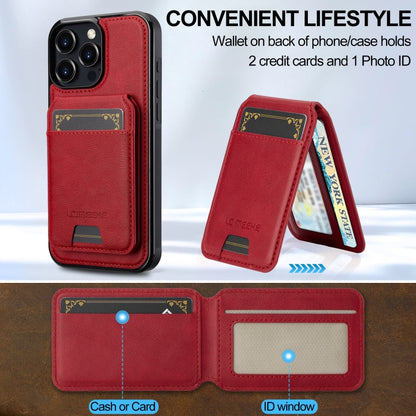 For iPhone 16 Pro Max LC.IMEEKE L3 Series Detachable RFID Card Bag Magsafe Phone Case(Red) - iPhone 16 Pro Max Cases by LC.IMEEKE | Online Shopping South Africa | PMC Jewellery | Buy Now Pay Later Mobicred