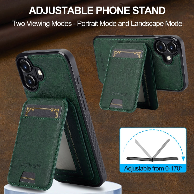 For iPhone 16 Plus LC.IMEEKE L3 Series Detachable RFID Card Bag Magsafe Phone Case(Green) - iPhone 16 Plus Cases by LC.IMEEKE | Online Shopping South Africa | PMC Jewellery | Buy Now Pay Later Mobicred