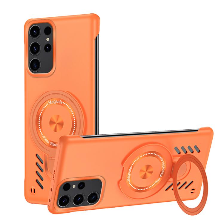 For Samsung Galaxy S25 Ultra 5G Ice Sense Series Graphene Cooling MagSafe Holder Phone Case(Orange) - Galaxy S25 Ultra 5G Cases by PMC Jewellery | Online Shopping South Africa | PMC Jewellery | Buy Now Pay Later Mobicred