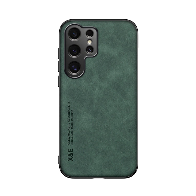 For Samsung Galaxy S25 Ultra 5G Skin Feel Magnetic Leather Back Phone Case(Green) - Galaxy S25 Ultra 5G Cases by PMC Jewellery | Online Shopping South Africa | PMC Jewellery | Buy Now Pay Later Mobicred