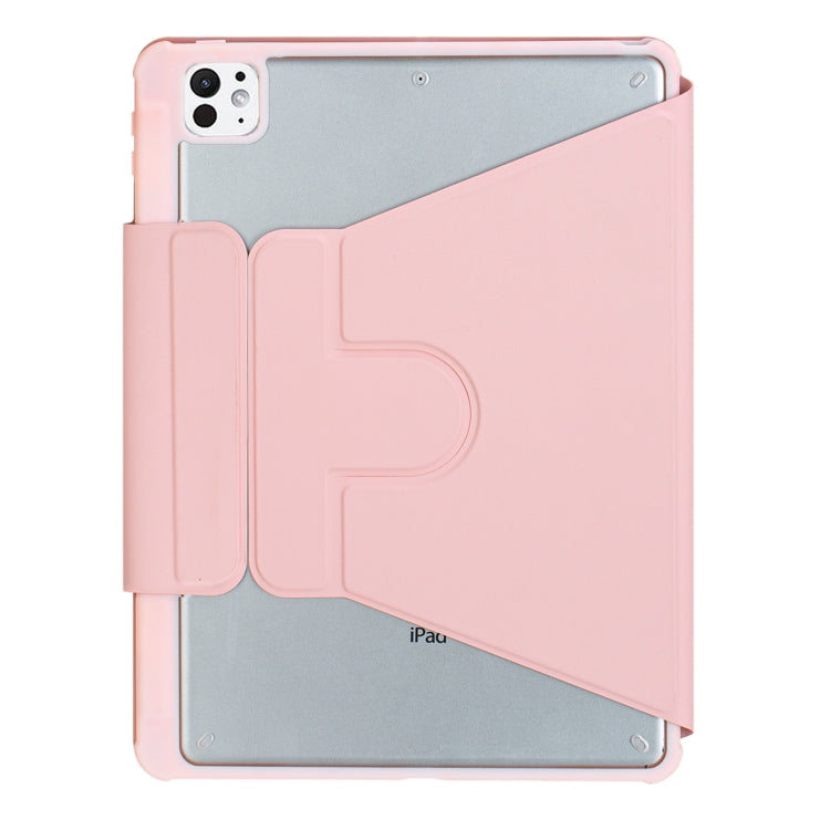 For iPad Pro 11 2024 L13-AS 360 Rotation Acrylic Transparent Bluetooth Keyboard Leather Case With Touch Control / Backlight(Pink) - For iPad Pro by PMC Jewellery | Online Shopping South Africa | PMC Jewellery | Buy Now Pay Later Mobicred