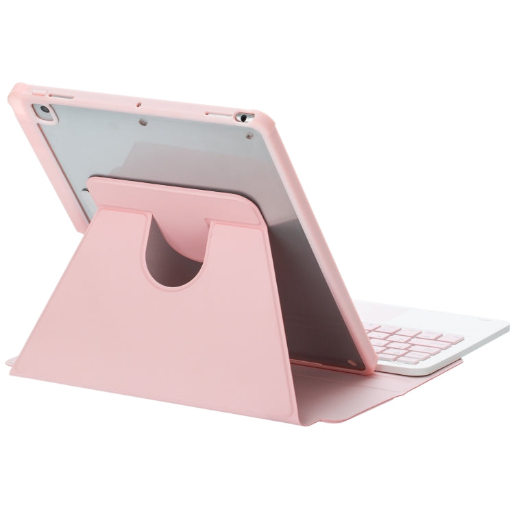 For iPad Pro 11 2024 L13-AS 360 Rotation Acrylic Transparent Bluetooth Keyboard Leather Case With Touch Control / Backlight(Pink) - For iPad Pro by PMC Jewellery | Online Shopping South Africa | PMC Jewellery | Buy Now Pay Later Mobicred