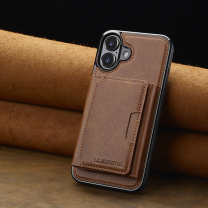 For iPhone 16 LC.IMEEKE L5 Series Detachable RFID Card Bag Magsafe Phone Case(Brown) - iPhone 16 Cases by LC.IMEEKE | Online Shopping South Africa | PMC Jewellery | Buy Now Pay Later Mobicred