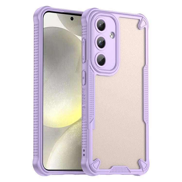 For Samsung Galaxy S25 5G Armor Glaze PC Hybrid TPU Phone Case(Purple) - Galaxy S25 5G Cases by PMC Jewellery | Online Shopping South Africa | PMC Jewellery | Buy Now Pay Later Mobicred