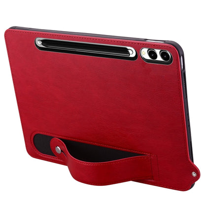 For Samsung Galaxy Tab S10+ / S9+ / S8+ TPU Leather Back Tablet Case with Wristband(Red) - Tab S10+ Cases by PMC Jewellery | Online Shopping South Africa | PMC Jewellery | Buy Now Pay Later Mobicred