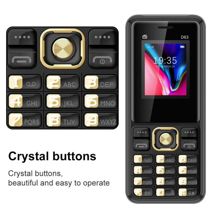 D63 Elder Keypad Phone, 1.77 inch, 3600mAh, SOS, FM, Dual SIM, GSM, Plug:EU Plug(Black) - Others by PMC Jewellery | Online Shopping South Africa | PMC Jewellery | Buy Now Pay Later Mobicred