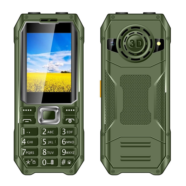 Q6000 Elder Keypad Phone, 2.4 inch, 6800mAh, Dual Flashlights, 21 Keys, SOS, FM, Dual SIM, GSM, Plug:US Plug(Green) - Others by PMC Jewellery | Online Shopping South Africa | PMC Jewellery | Buy Now Pay Later Mobicred