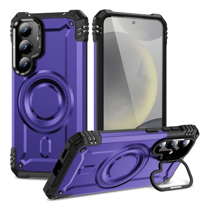 For Samsung Galaxy S25 5G Lens Holder MagSafe Phone Case(Purple) - Galaxy S25 5G Cases by PMC Jewellery | Online Shopping South Africa | PMC Jewellery | Buy Now Pay Later Mobicred