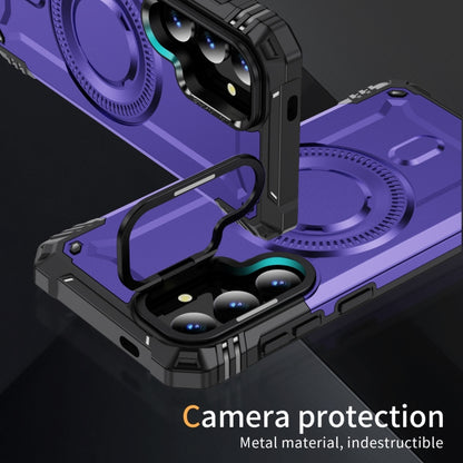 For Samsung Galaxy S25 5G Lens Holder MagSafe Phone Case(Purple) - Galaxy S25 5G Cases by PMC Jewellery | Online Shopping South Africa | PMC Jewellery | Buy Now Pay Later Mobicred