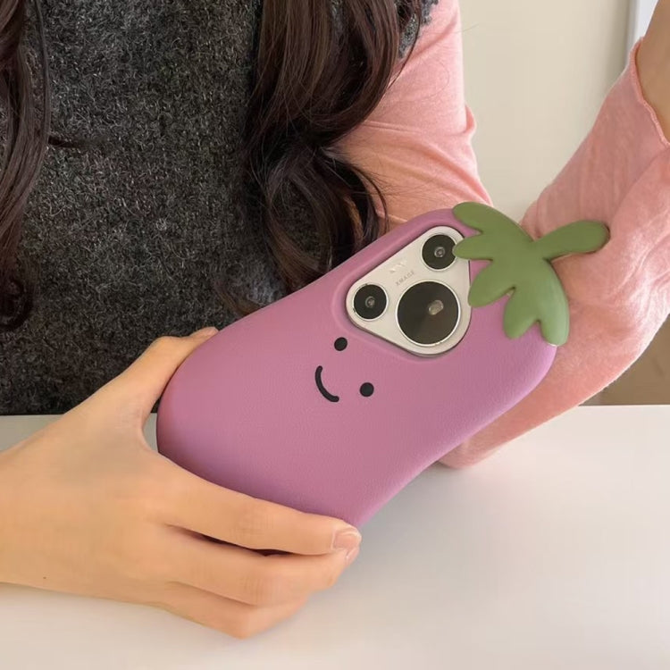 For Huawei Pura 70 Cartoon 3D Eggplant Silicone Phone Case(Purple) - Huawei Cases by PMC Jewellery | Online Shopping South Africa | PMC Jewellery | Buy Now Pay Later Mobicred