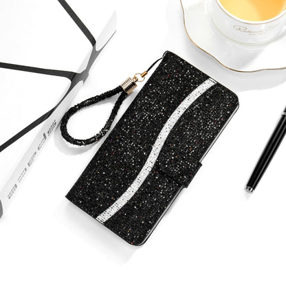 For Samsung Galaxy S25+ 5G Glitter Powder Filp Leather Phone Case(Black) - Galaxy S25+ 5G Cases by PMC Jewellery | Online Shopping South Africa | PMC Jewellery | Buy Now Pay Later Mobicred