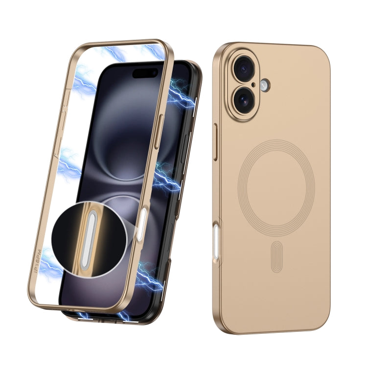 For iPhone 16 GKK MagSafe Full Coverage Phone Case(Gold) - iPhone 16 Cases by GKK | Online Shopping South Africa | PMC Jewellery | Buy Now Pay Later Mobicred