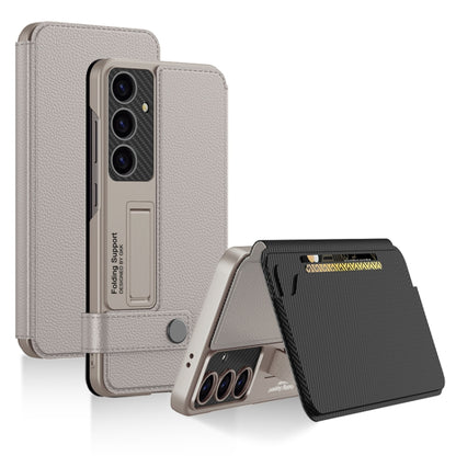 For Samsung Galaxy S25 5G GKK Flip Wallet Leather Phone Case(Grey) - Galaxy S25 5G Cases by GKK | Online Shopping South Africa | PMC Jewellery | Buy Now Pay Later Mobicred