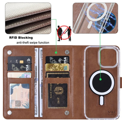 For iPhone 16 Pro Max ViLi GVS-C Series MagSafe Magnetic RFID Leather Flip Phone Case(Brown) - iPhone 16 Pro Max Cases by ViLi | Online Shopping South Africa | PMC Jewellery | Buy Now Pay Later Mobicred