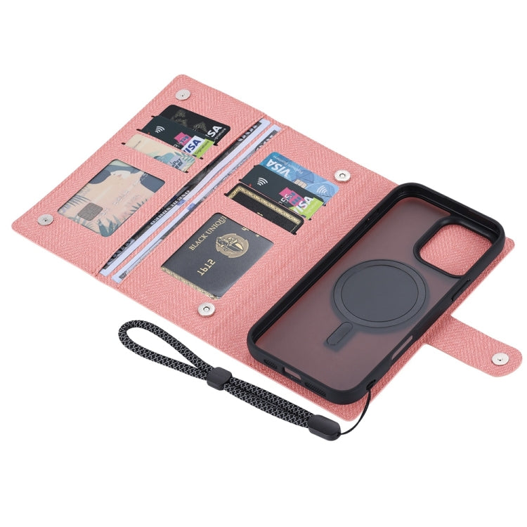 For iPhone 16 Plus ViLi GBS Series MagSafe Magnetic RFID Leather Flip Phone Case(Pink) - iPhone 16 Plus Cases by ViLi | Online Shopping South Africa | PMC Jewellery | Buy Now Pay Later Mobicred