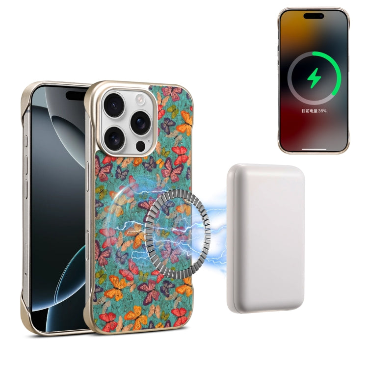 For iPhone 16 Pro Denior A18 Paint MagSafe Phone Case(Butterflies) - iPhone 16 Pro Cases by Denior | Online Shopping South Africa | PMC Jewellery | Buy Now Pay Later Mobicred