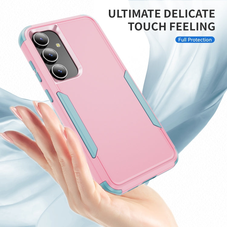 For Samsung Galaxy S25 5G TPU + PC Shockproof Protective Phone Case(Pink + Grey Green) - Galaxy S25 5G Cases by PMC Jewellery | Online Shopping South Africa | PMC Jewellery | Buy Now Pay Later Mobicred