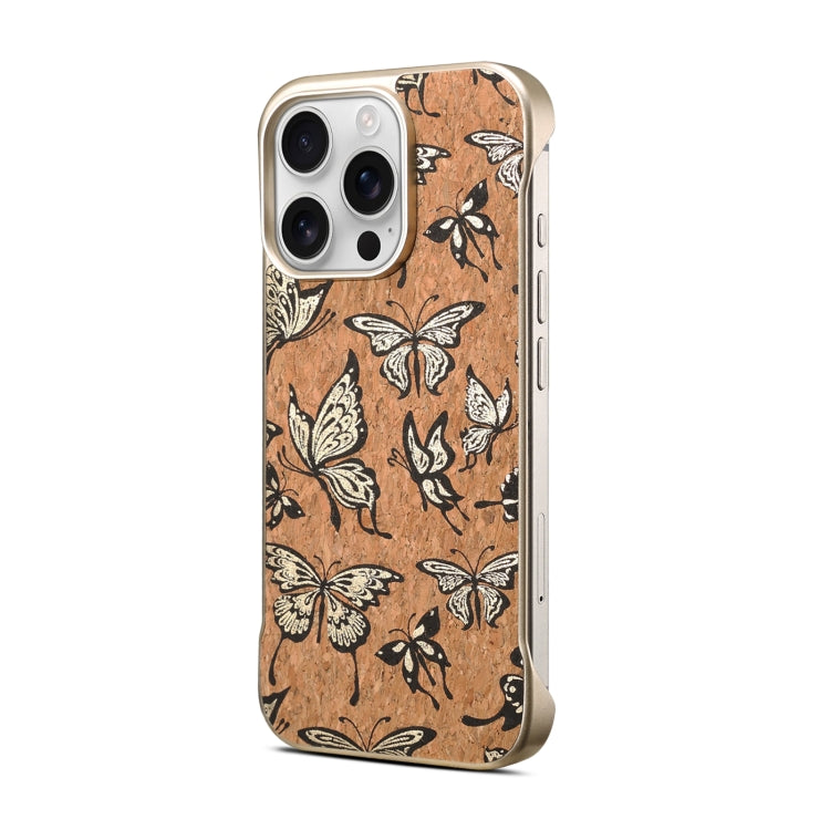 For iPhone 16 Denior A18 WoodenPaint MagSafe Phone Case(Butterflies) - iPhone 16 Cases by Denior | Online Shopping South Africa | PMC Jewellery | Buy Now Pay Later Mobicred