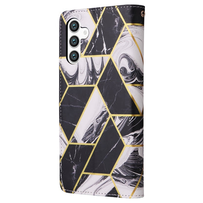 For Samsung Galaxy S25 5G Marble Bronzing Stitching Leather Phone Case(Black) - Galaxy S25 5G Cases by PMC Jewellery | Online Shopping South Africa | PMC Jewellery | Buy Now Pay Later Mobicred