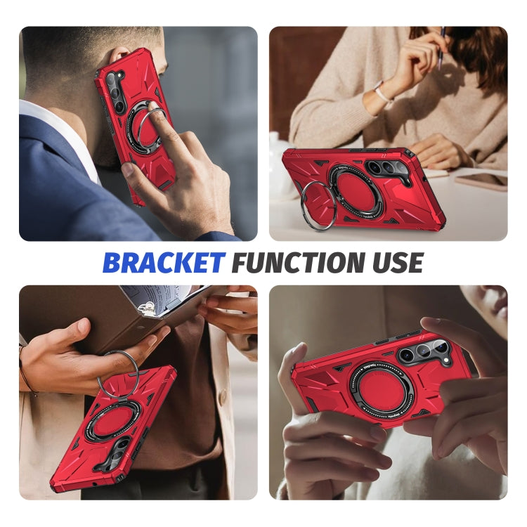 For Samsung Galaxy S25 5G MagSafe Magnetic Shockproof Phone Case with Ring Holder(Red) - Galaxy S25 5G Cases by PMC Jewellery | Online Shopping South Africa | PMC Jewellery | Buy Now Pay Later Mobicred