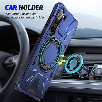 For Samsung Galaxy S25+ 5G MagSafe Magnetic Shockproof Phone Case with Ring Holder(Navy Blue) - Galaxy S25+ 5G Cases by PMC Jewellery | Online Shopping South Africa | PMC Jewellery | Buy Now Pay Later Mobicred