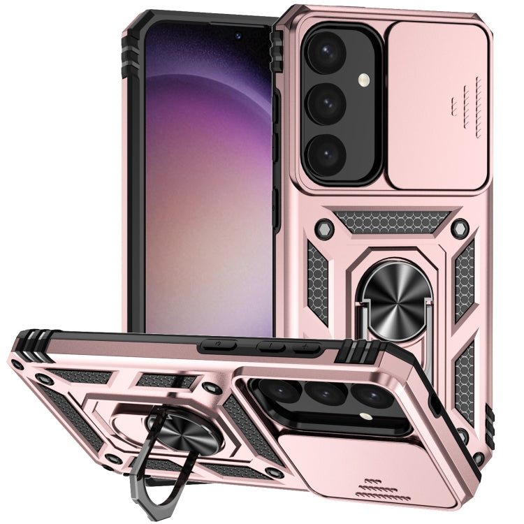 For Samsung Galaxy S25 5G Sliding Camshield Holder Phone Case(Rose Gold) - Galaxy S25 5G Cases by PMC Jewellery | Online Shopping South Africa | PMC Jewellery | Buy Now Pay Later Mobicred