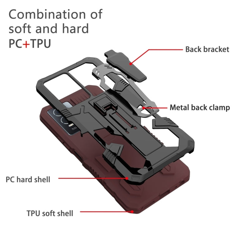 For Samsung Galaxy S25 Ultra 5G Armor Warrior Shockproof PC + TPU Phone Case(Brown) - Galaxy S25 Ultra 5G Cases by PMC Jewellery | Online Shopping South Africa | PMC Jewellery | Buy Now Pay Later Mobicred