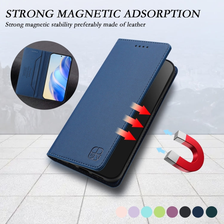 For Huawei Pura 70 RC01 Dual-Folded Magnetic Suction RFID Leather Phone Case(Dark Blue) - Huawei Cases by PMC Jewellery | Online Shopping South Africa | PMC Jewellery | Buy Now Pay Later Mobicred