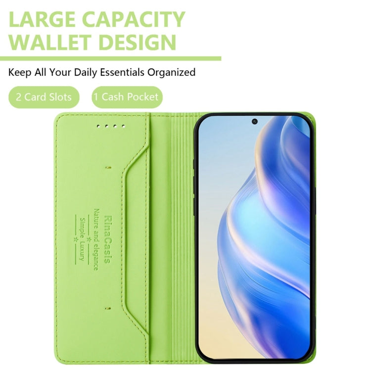 For Huawei Pura 70 Pro / Pura 70 Pro+ RC01 Dual-Folded Magnetic Suction RFID Leather Phone Case(Grass Green) - Huawei Cases by PMC Jewellery | Online Shopping South Africa | PMC Jewellery | Buy Now Pay Later Mobicred