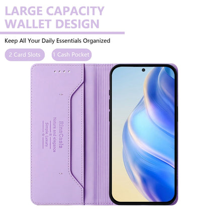 For Huawei Pura 70 Pro / Pura 70 Pro+ RC01 Dual-Folded Magnetic Suction RFID Leather Phone Case(Light Purple) - Huawei Cases by PMC Jewellery | Online Shopping South Africa | PMC Jewellery | Buy Now Pay Later Mobicred