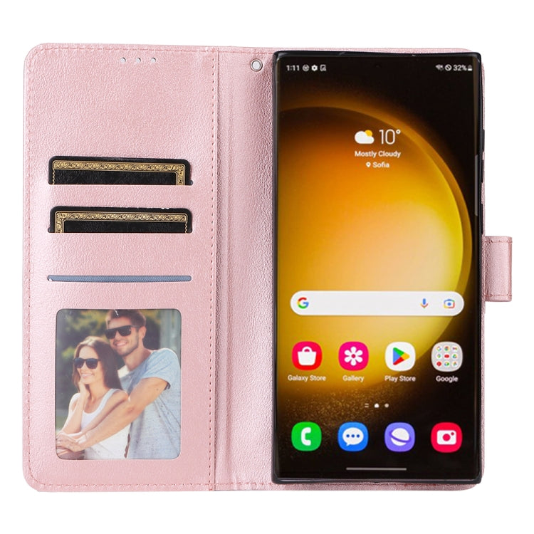 For Samsung Galaxy S25 Ultra 5G 3-Card Slots Multifunctional Leather Phone Case(Rose Gold) - Galaxy S25 Ultra 5G Cases by PMC Jewellery | Online Shopping South Africa | PMC Jewellery | Buy Now Pay Later Mobicred