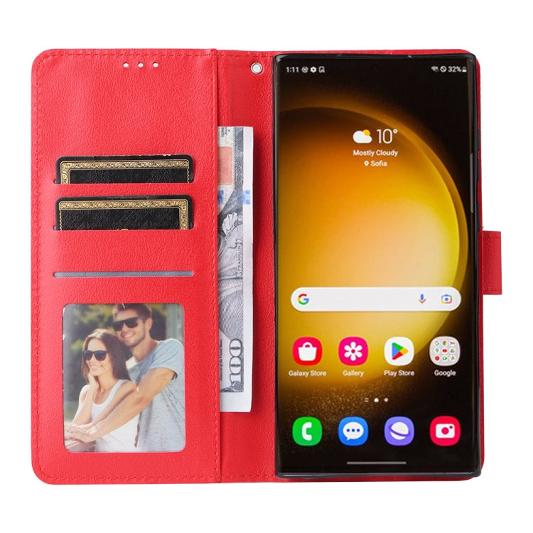 For Samsung Galaxy S25 Ultra 5G 3-Card Slots Multifunctional Leather Phone Case(Red) - Galaxy S25 Ultra 5G Cases by PMC Jewellery | Online Shopping South Africa | PMC Jewellery | Buy Now Pay Later Mobicred