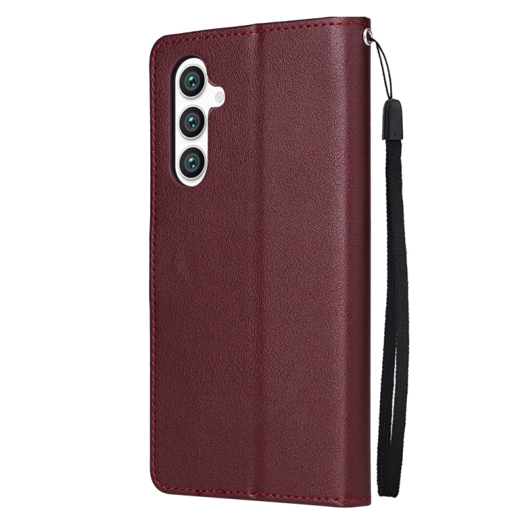 For Samsung Galaxy S25+ 5G 3-Card Slots Multifunctional Leather Phone Case(Wine Red) - Galaxy S25+ 5G Cases by PMC Jewellery | Online Shopping South Africa | PMC Jewellery | Buy Now Pay Later Mobicred