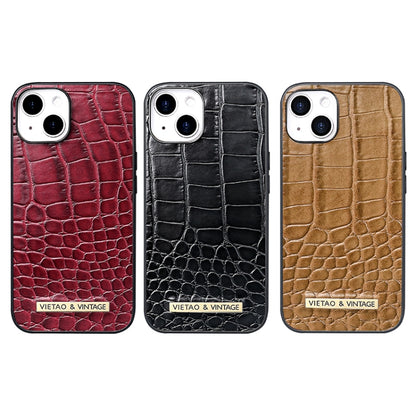 For iPhone 16 VIETAO Alligator Texture PU Phone Case(Black) - iPhone 16 Cases by VIETAO | Online Shopping South Africa | PMC Jewellery | Buy Now Pay Later Mobicred