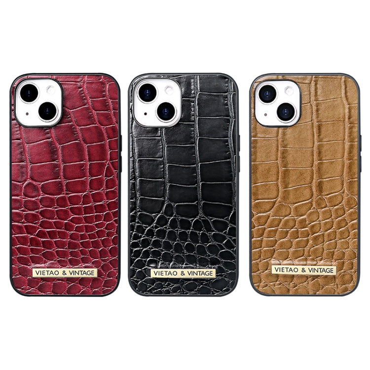 For iPhone 16 Pro Max VIETAO Alligator Texture PU Phone Case(Brown) - iPhone 16 Pro Max Cases by VIETAO | Online Shopping South Africa | PMC Jewellery | Buy Now Pay Later Mobicred