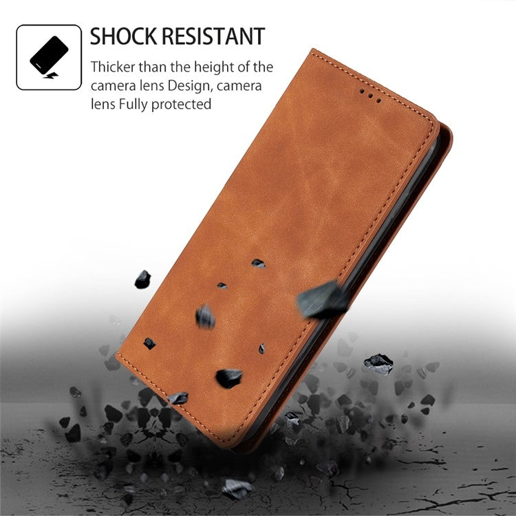 For Samsung Galaxy S25+ 5G Skin Feel Magnetic Leather Phone Case(Light Brown) - Galaxy S25+ 5G Cases by PMC Jewellery | Online Shopping South Africa | PMC Jewellery | Buy Now Pay Later Mobicred